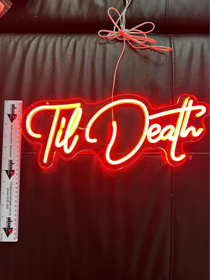 FOR HIRE - Til Death Neon Sign photo 5