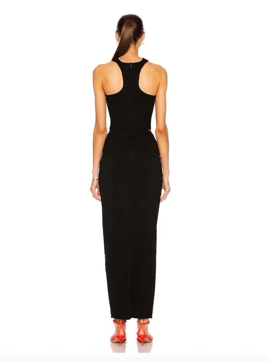 Christopher Esber Reversed Halter Disconnect Ruched Dress Black Size 8 photo 3