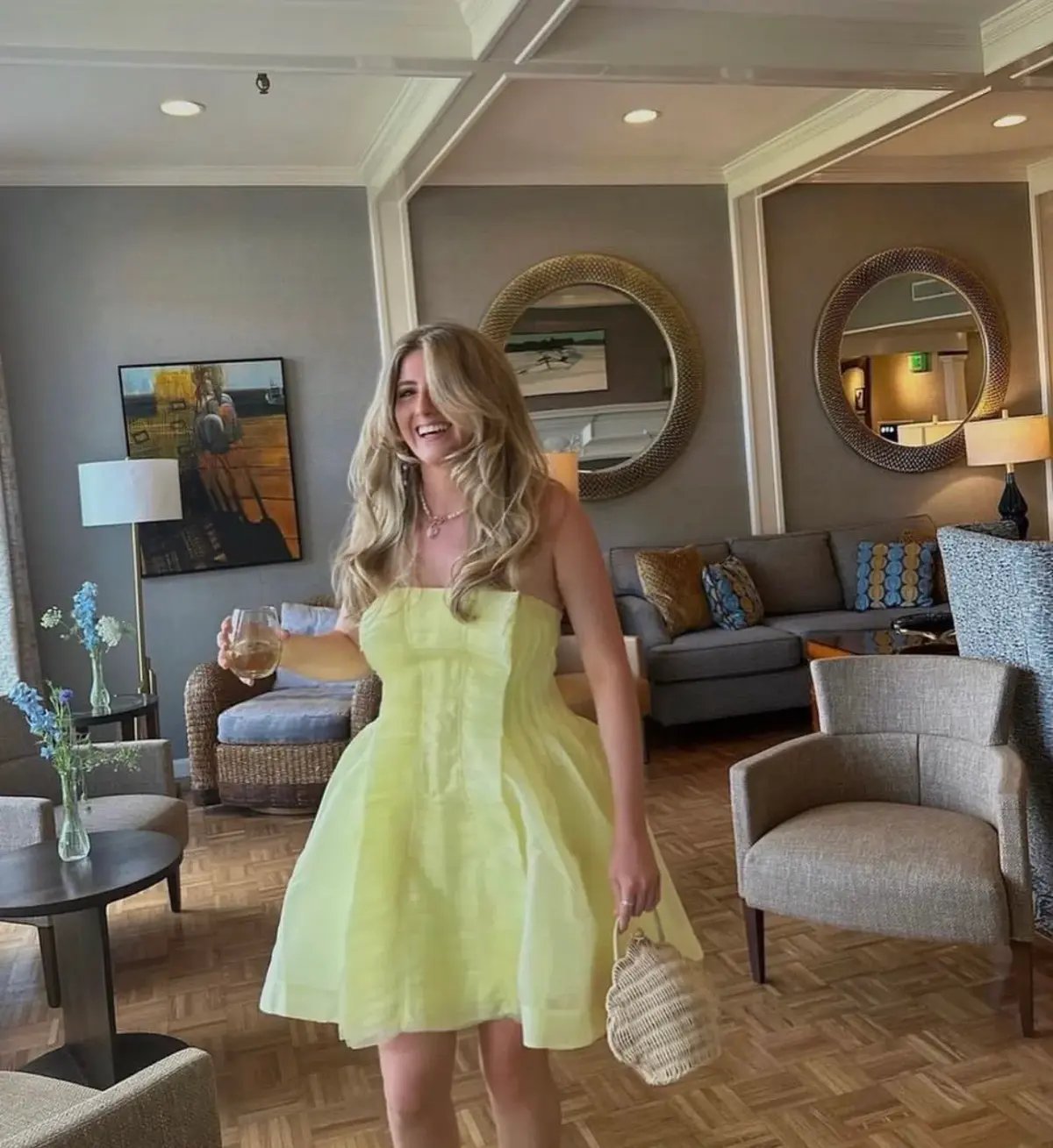 Aje Astrid Strapless Mini Dress Soft Lemon Yellow Size 12 photo 4