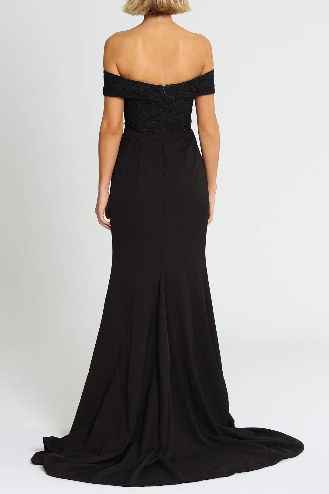 Gia Lace Bodice Gown - Black photo 3