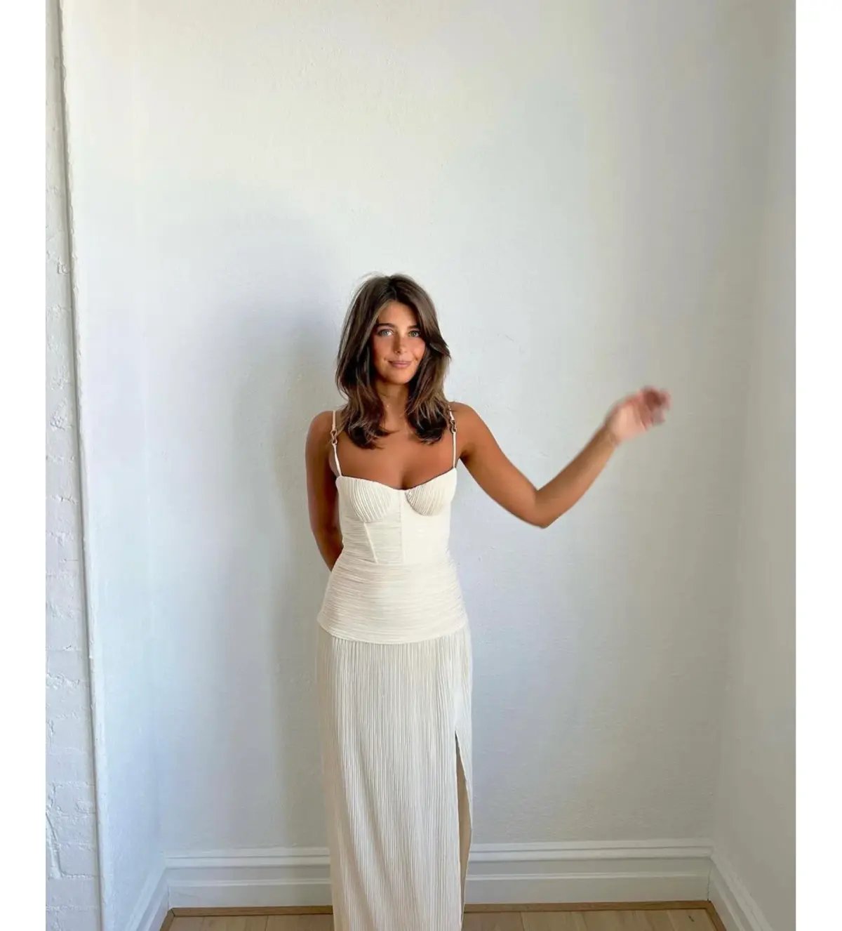 Manning Cartell Double Time Pleat Maxi Dress Nougat Size S/AU 8 photo 3