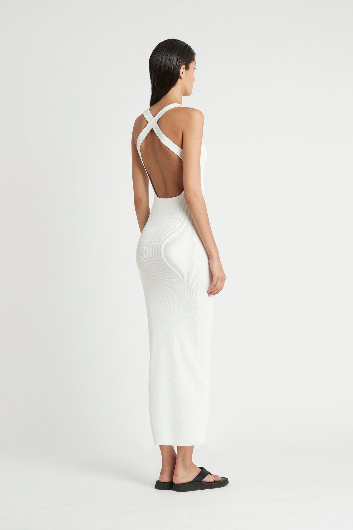 Sir The Label Marcelle Open Back Midi Dress White Size 2 | AU 10 photo 3