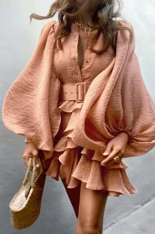 Shona Joy Charlotte Draped Mini Dress Desert Rose Size 10 photo 2