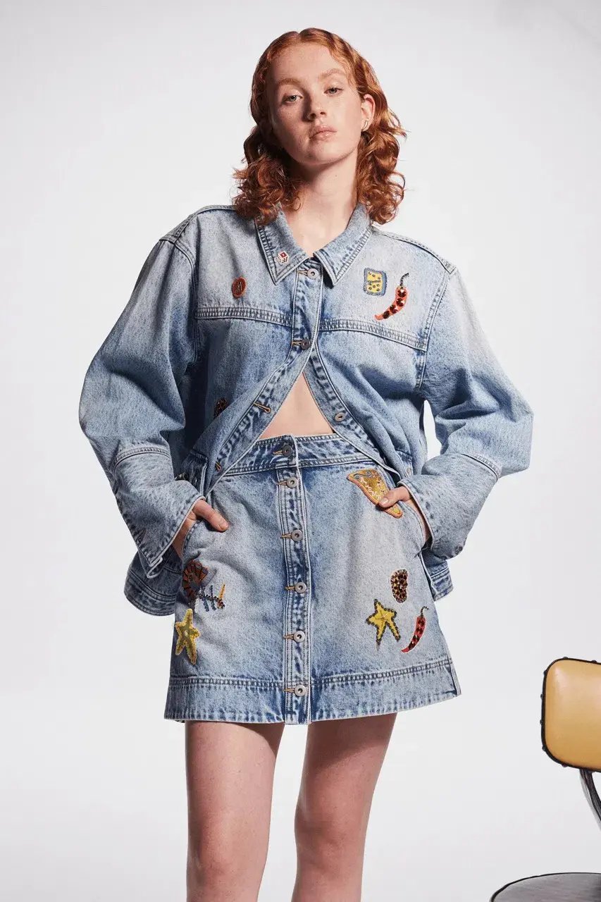 Alemais Jackpot Denim Jacket Size AU 8 and Mini Skirt Size AU 10 Blue photo 2