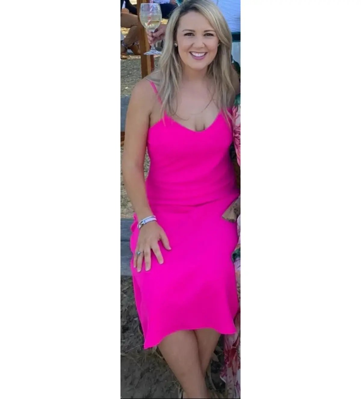 By Johnny Neon Bias Slip Midi Dress Pink Size AU 10 photo 6