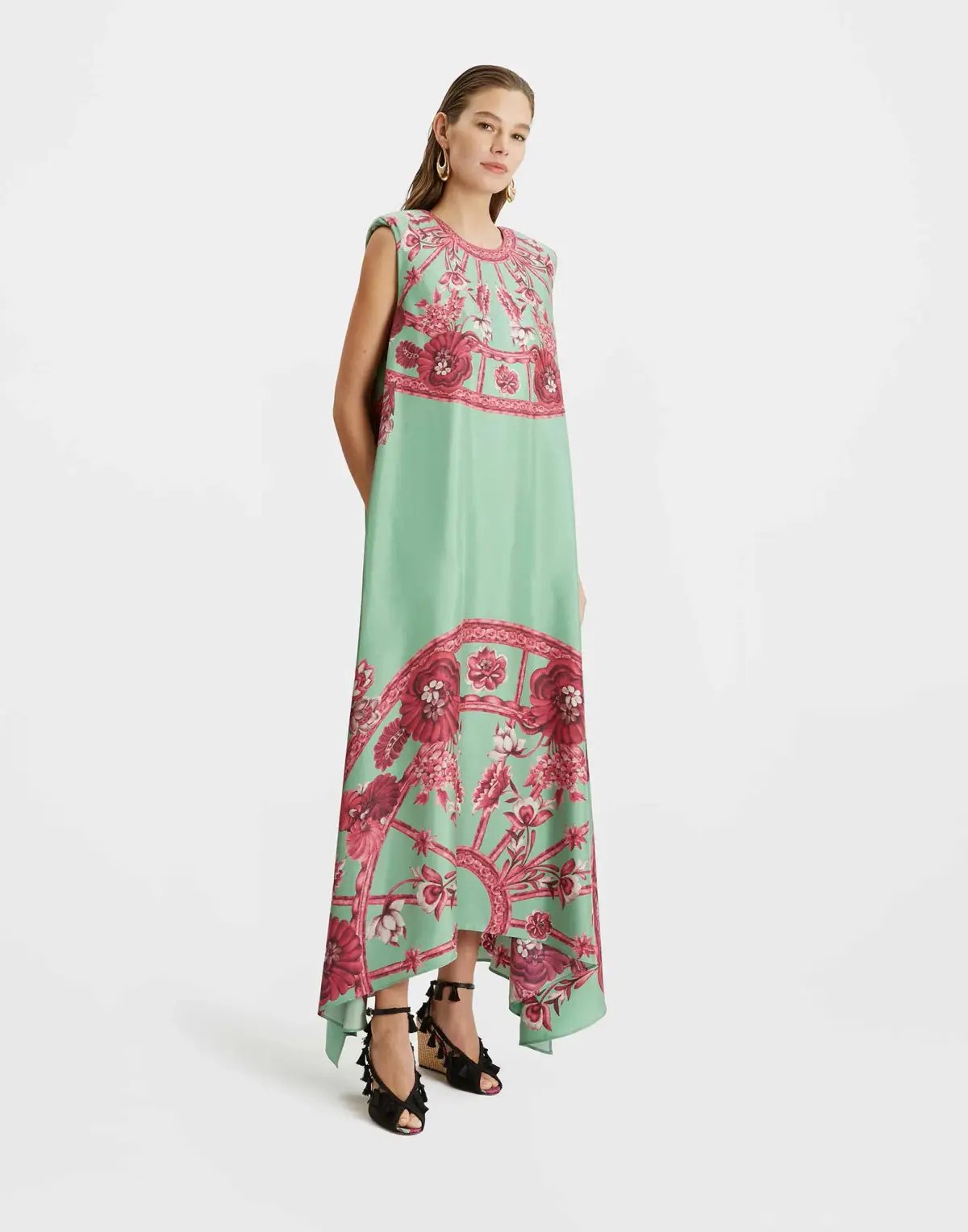 La DoubleJ Zodiac Placee Acquamarine in Silk Twill San Carlo Dress AU 10 photo 2