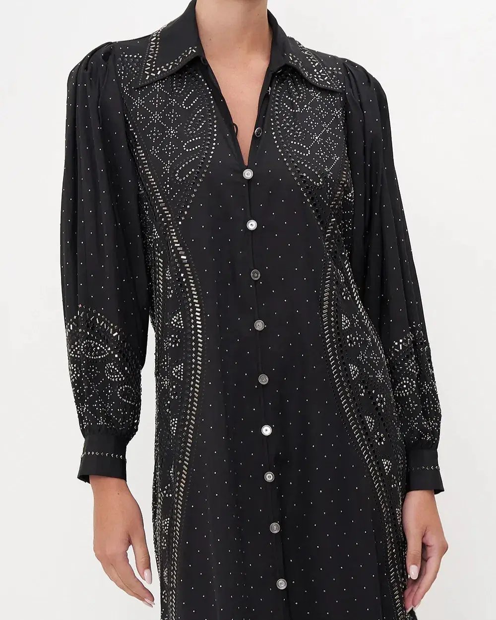 Camilla Curved Collar Shirt Midi Dress Luxe Espiritu  Size L / AU 14 photo 4