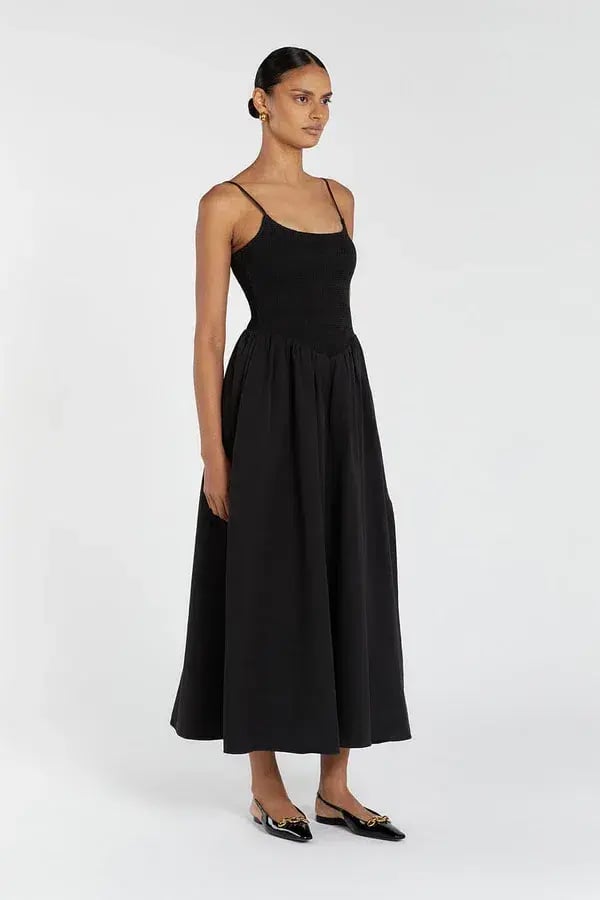 DISSH Milano Cotton Midi Dress Black Size 8 photo 5