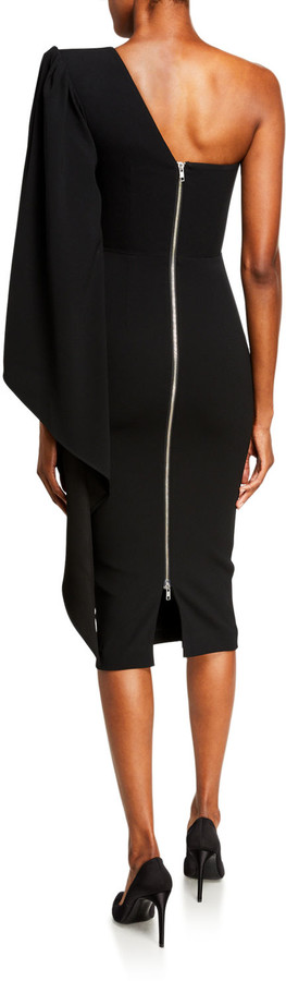 Alex Perry Finley One-Sleeve Cape-Sleeve Dress photo 2