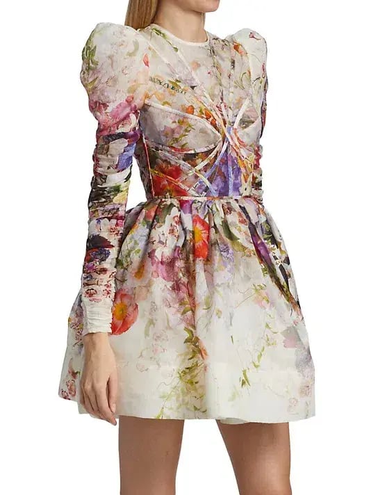 Zimmermann Prima Panelled Mini Dress Floral Size 1 / Au 10 photo 2