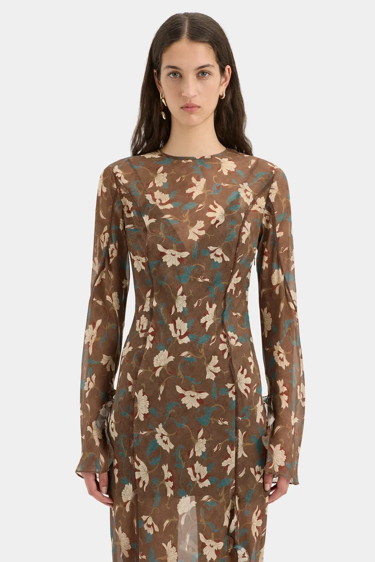 Sir Avellino Cascade Dress in Chocolate Fiore AU12 photo 2