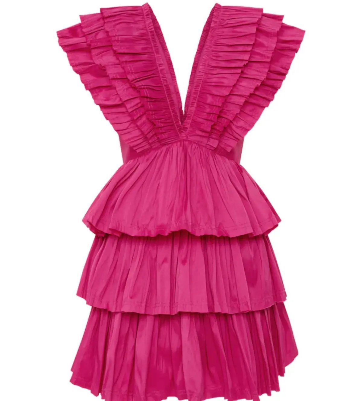 Aje Rhythmic Frilled Mini Dress Fuchsia Size 10 photo 6