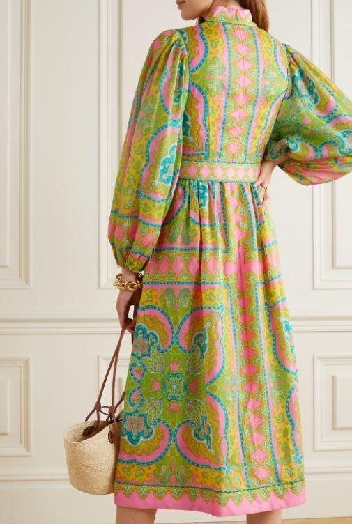 Zimmermann Estelle Buttoned Midi Dress Print Size 2/AU 12 photo 6