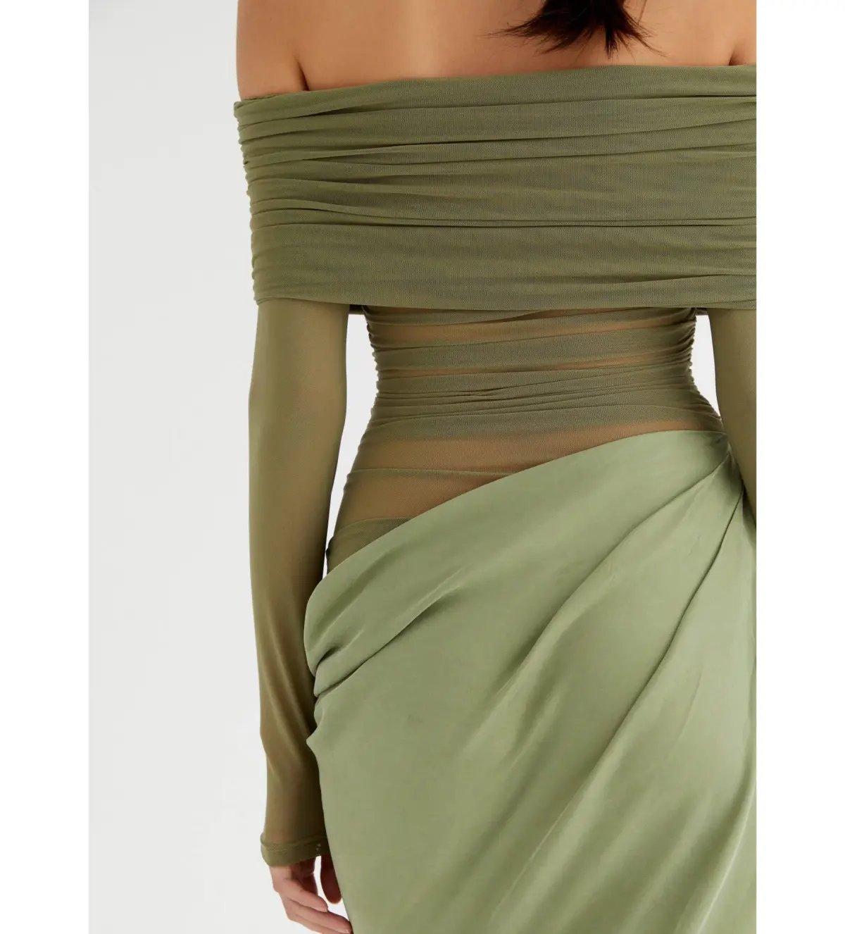 Benni Yasmin Off Shoulder Maxi in Pistachio Size 12 photo 4