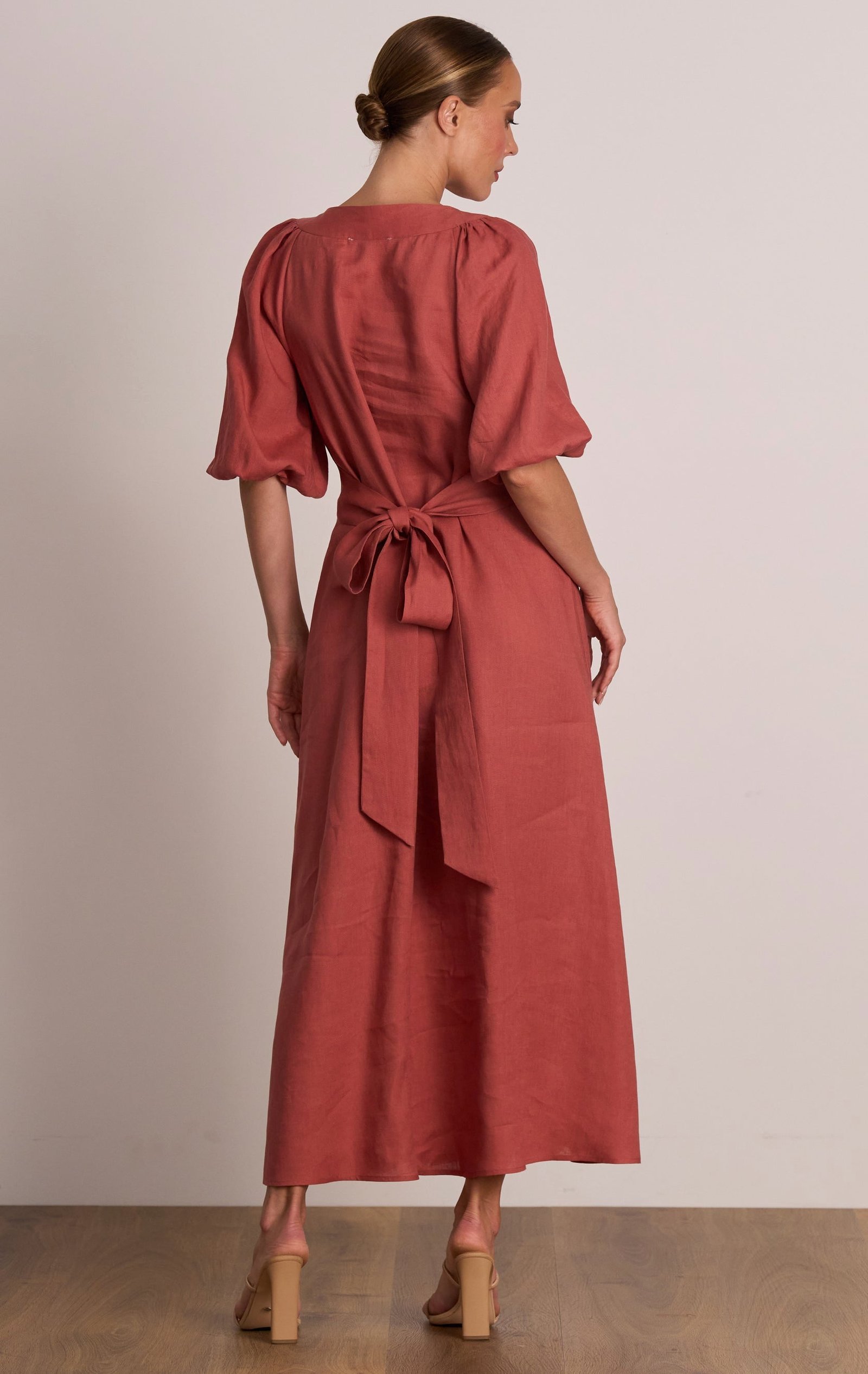 PASDUCHAS MEADOWS BUTTON MIDI DRESS - ROSEWOOD photo 5