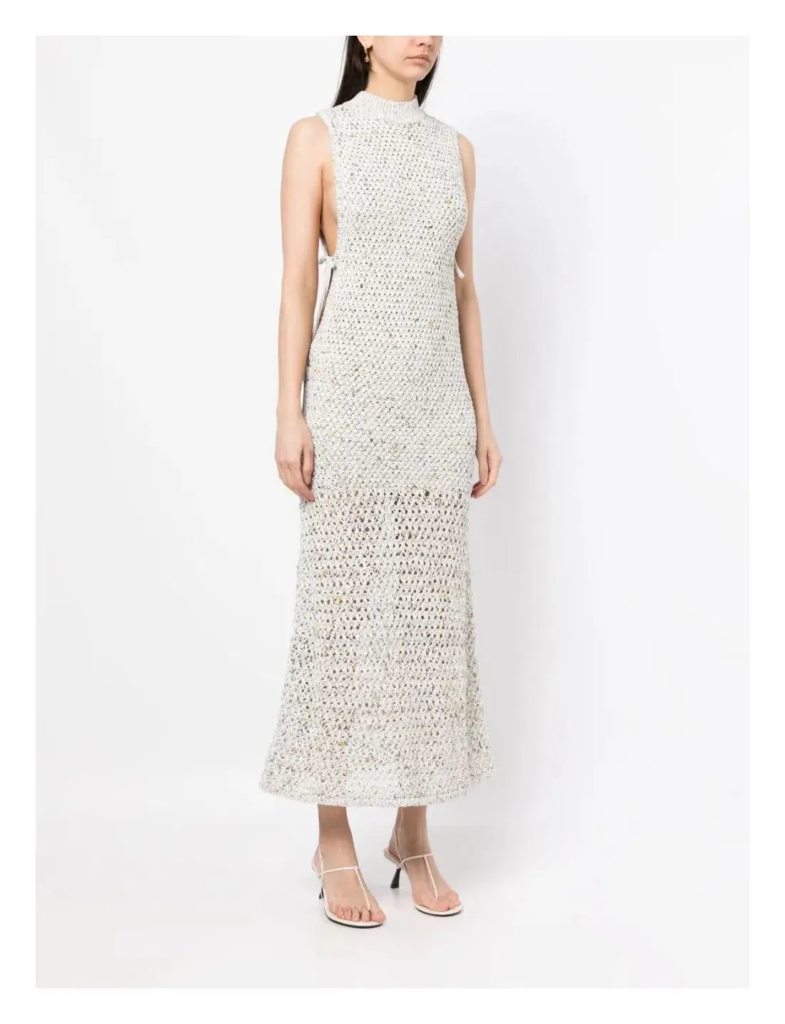 Christopher Esber Muscle Cross-Stich Crochet Dress White Size 10 photo 2