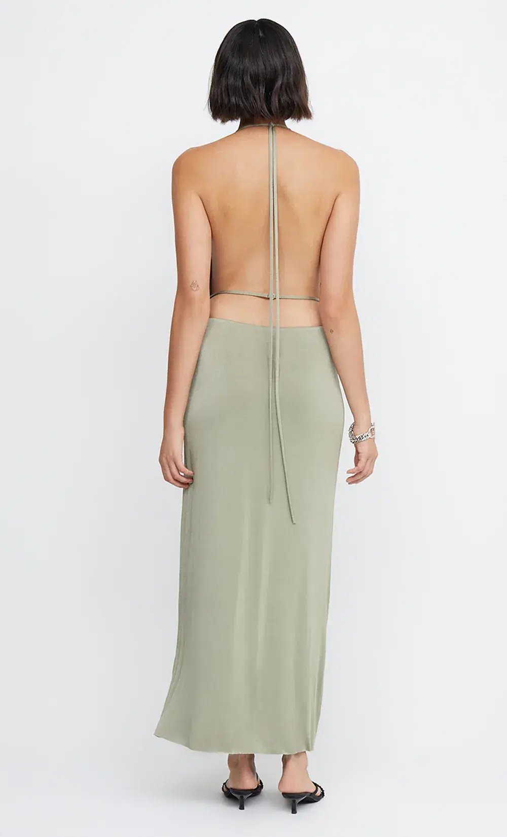 Bec & Bridge Ariel Halter Maxi Dress Green Size 8 photo 3