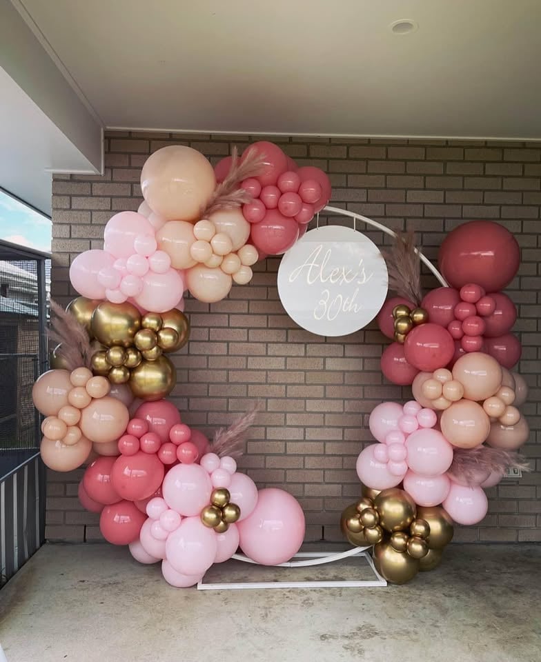 Balloon garland and backdrop hire photo 11
