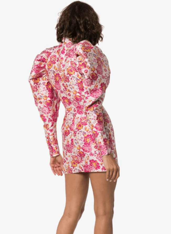 Rotate Birger Christensen  Number 1 Raspberry Rose Mini Dress Floral Size 10 photo 3