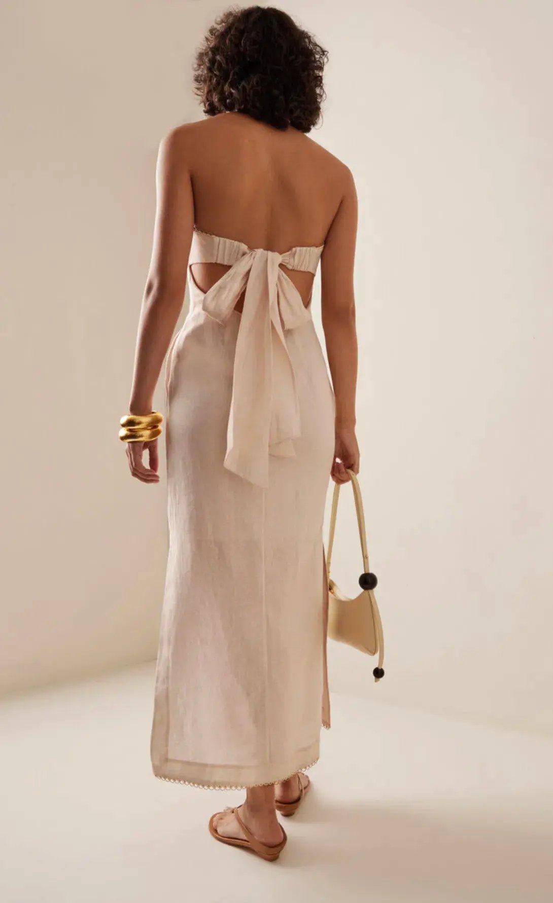 Zimmermann Lexie Column Dress Ivory Palm Size 1/ AU 10 photo 3