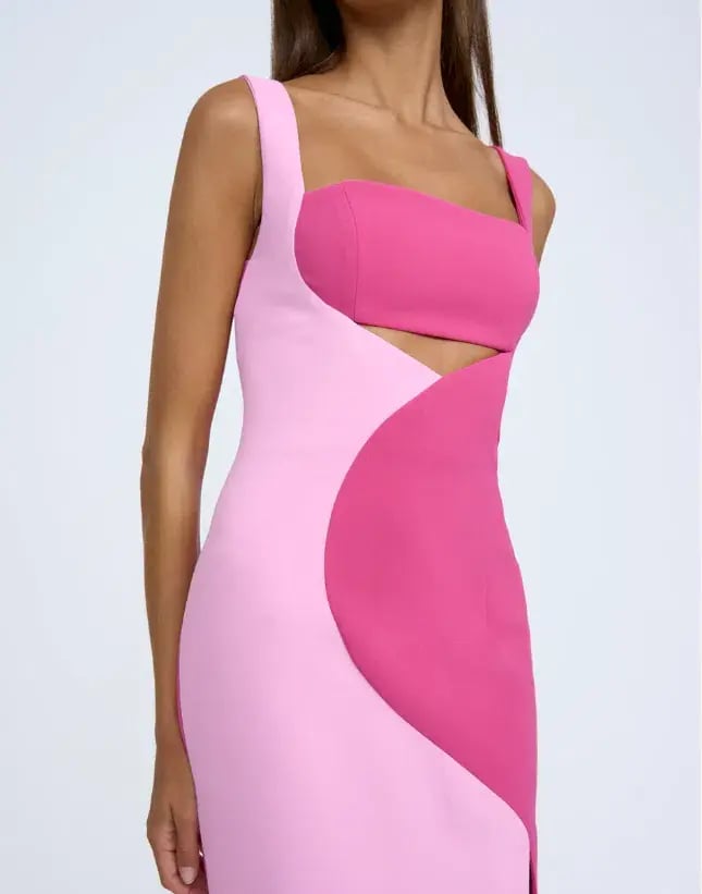 By Johnny Two Tone Curve Midi Dress - Size 10 photo 5