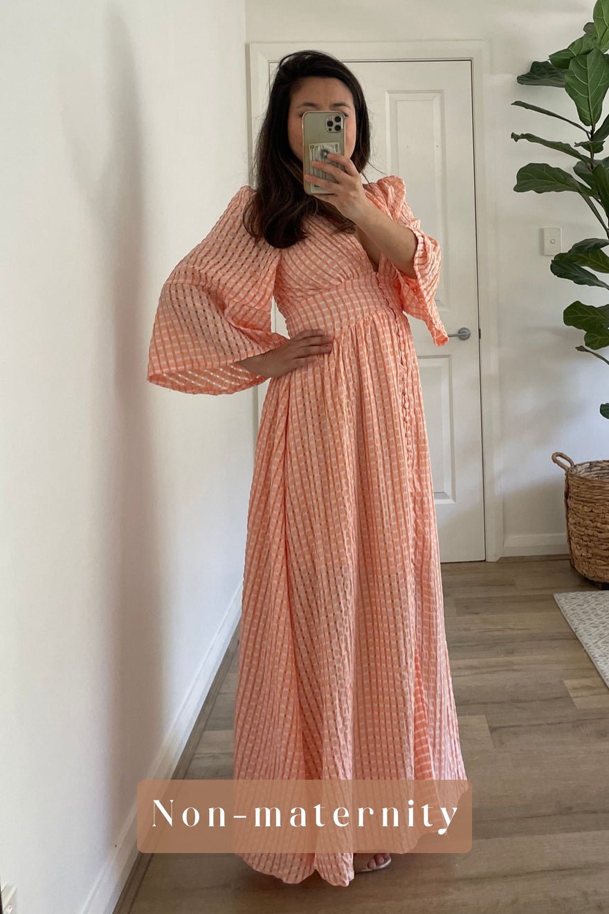 Esther & Co. Chantel Peach Maxi Dress photo 3