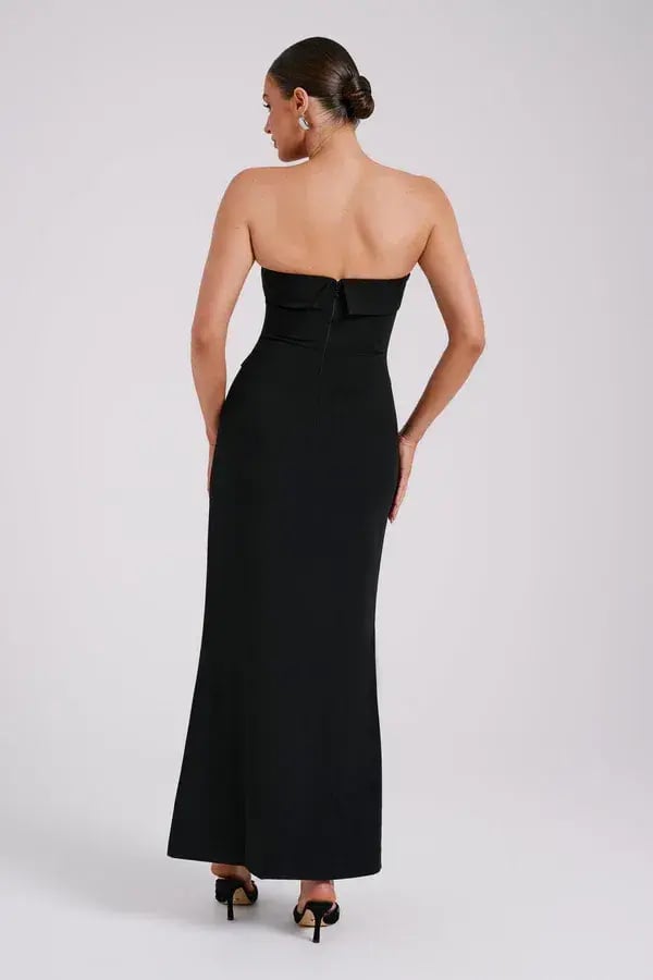 Meshki Abbie Strapless Suiting Maxi Dress Black Size 8 photo 3