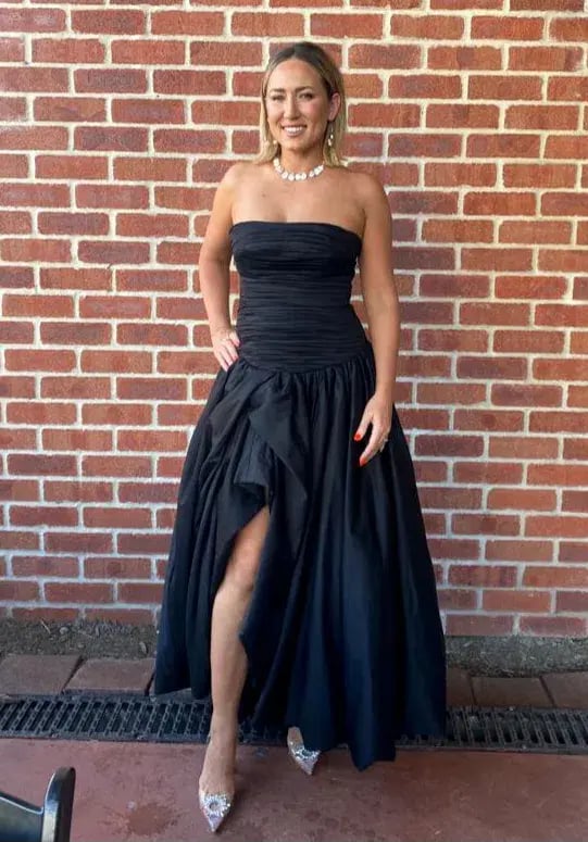 Aje Violetta Bubble Hem Maxi Dress Black Size 10 photo 4