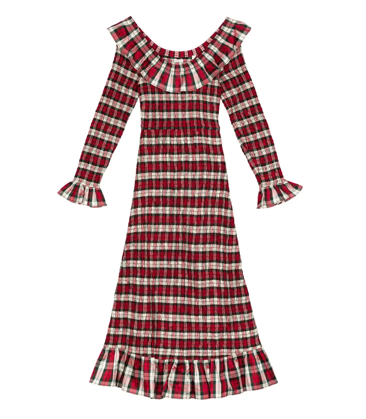 Doen Rosabelle Tartan Long Sleeve Dress Print Size 10 photo 5