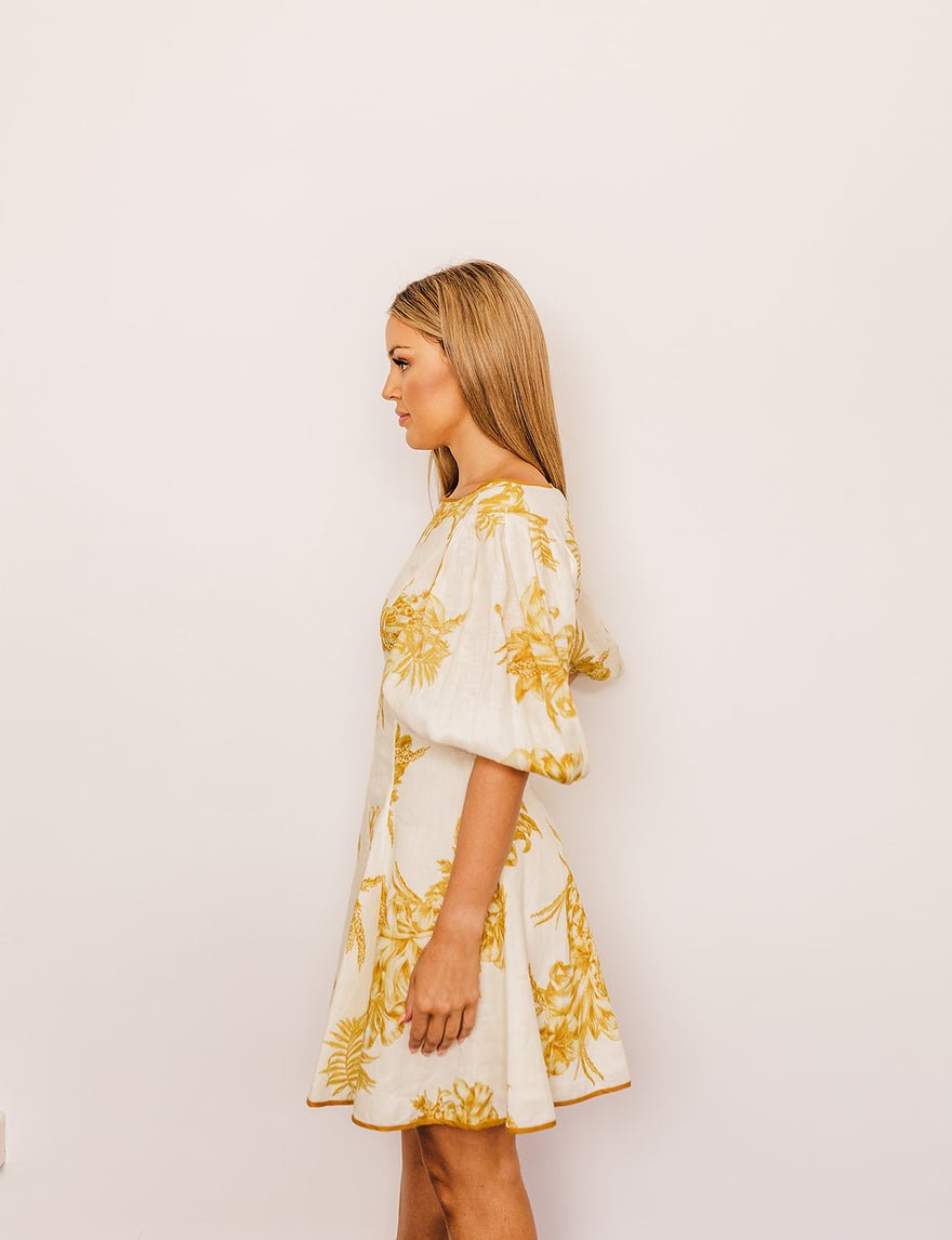 Zimmermann Empire Cream Gold Mini Dress photo 2