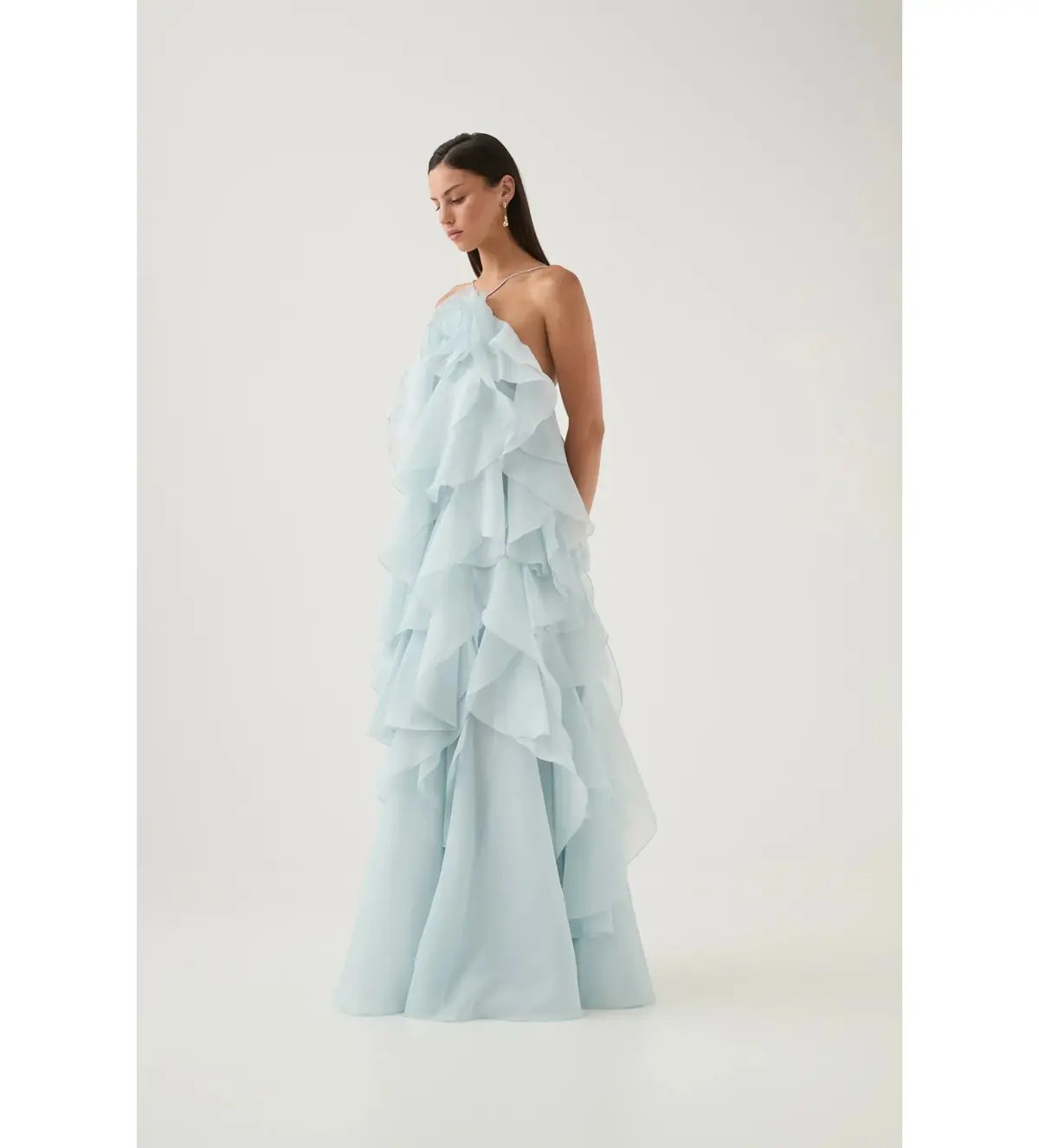 Aje Pandorea Layered Maxi Dress Silver Blue Size AU 8 photo 6