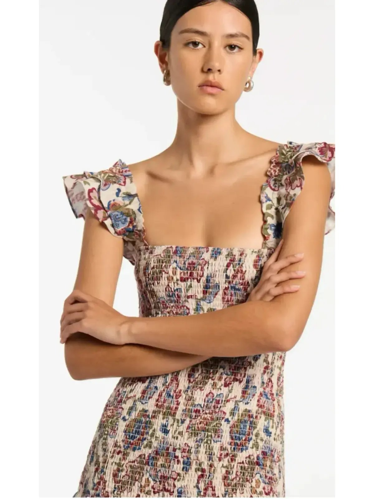 Sir The Label Bettina Shirred Mini Dress Wiltshire Floral Size 1 / AU 8 photo 2