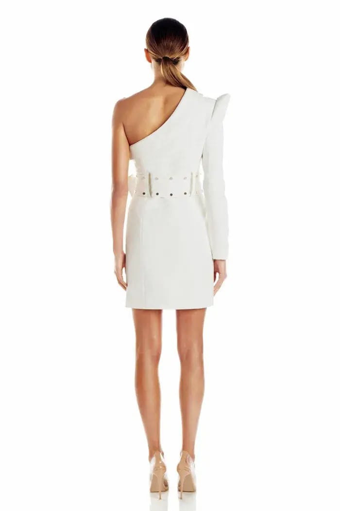 Misha Bonnie Studded Dress White Size 8 photo 2