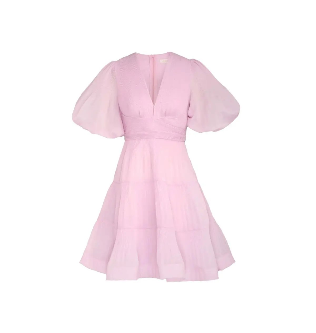 Zimmermann Pleated Mini Dress in Pink Size 2 / AU 12 photo 3
