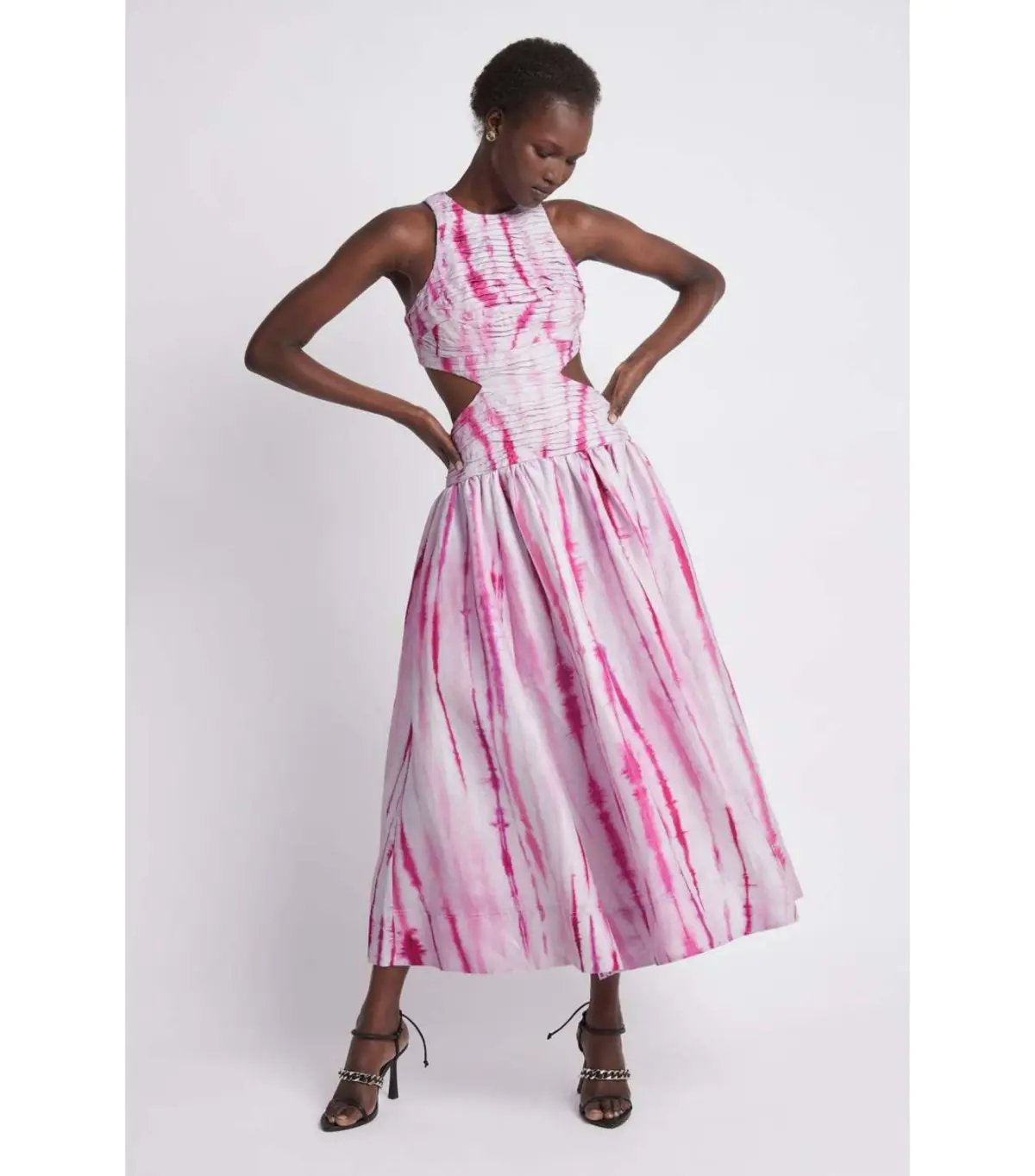 Aje Introspect Ripple Cut Out Midi Dress in Ripple Tie Dye Size AU 6 photo 2