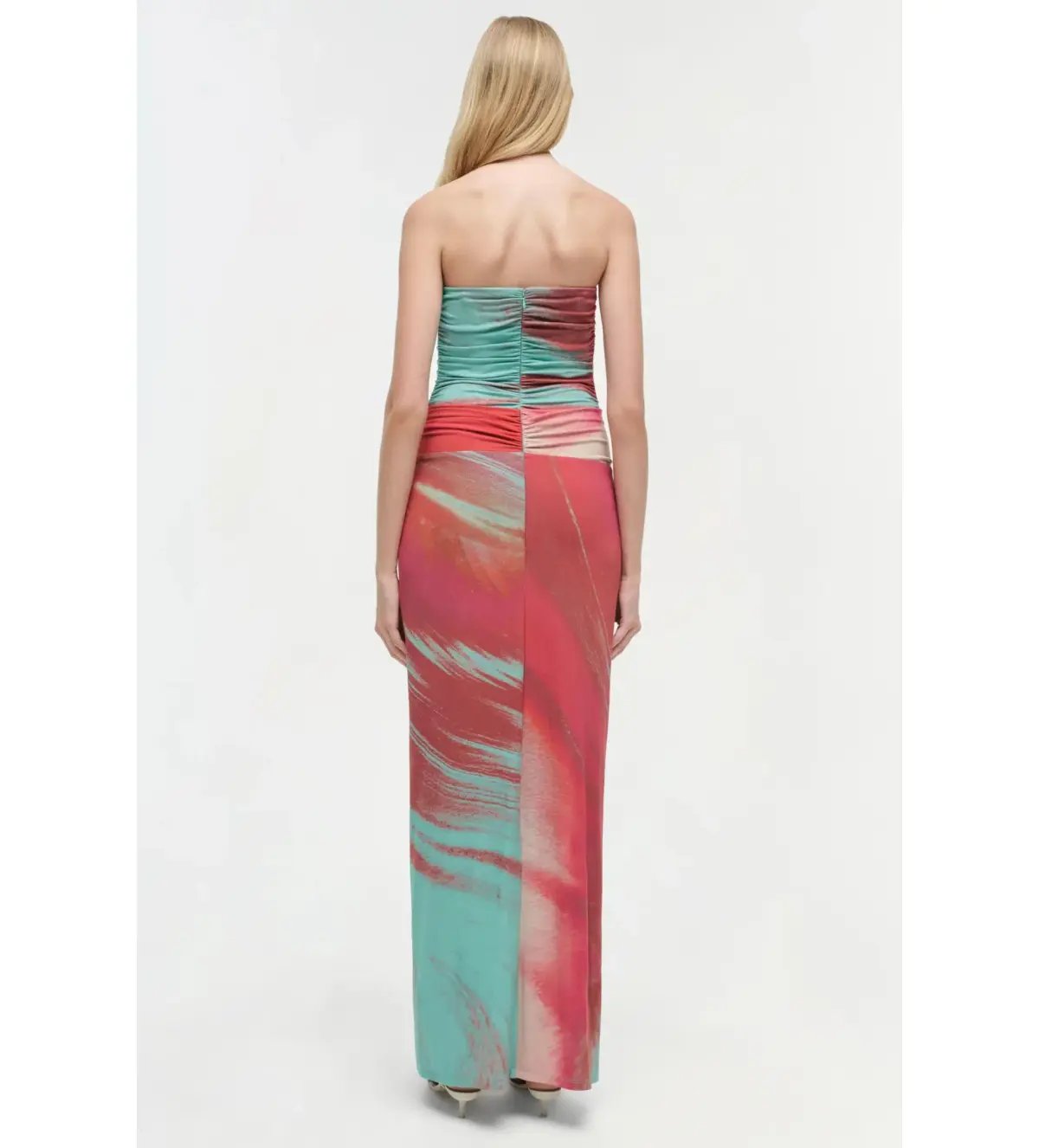 Simkhai Emma Printed Jersey Maxi Dress in Mint Marble Print Size US10/AU14 photo 3