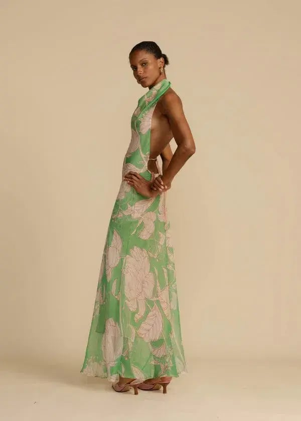 Arcina Ori Josephine Dress Green Floral Print Size S /  AU 8 photo 4