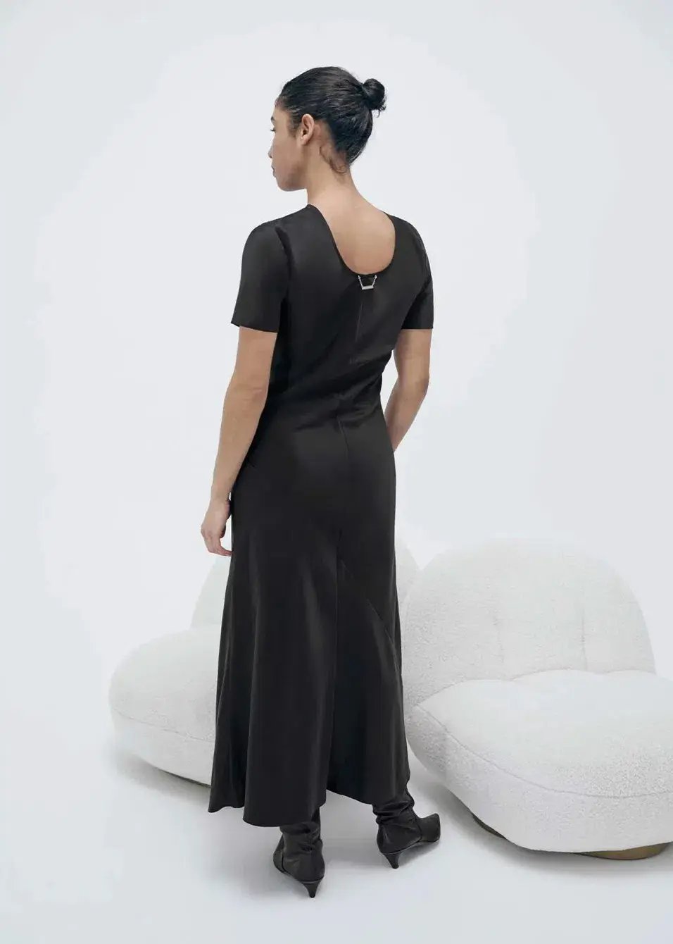Silk Laundry Bias Dress Black Size 8 photo 2