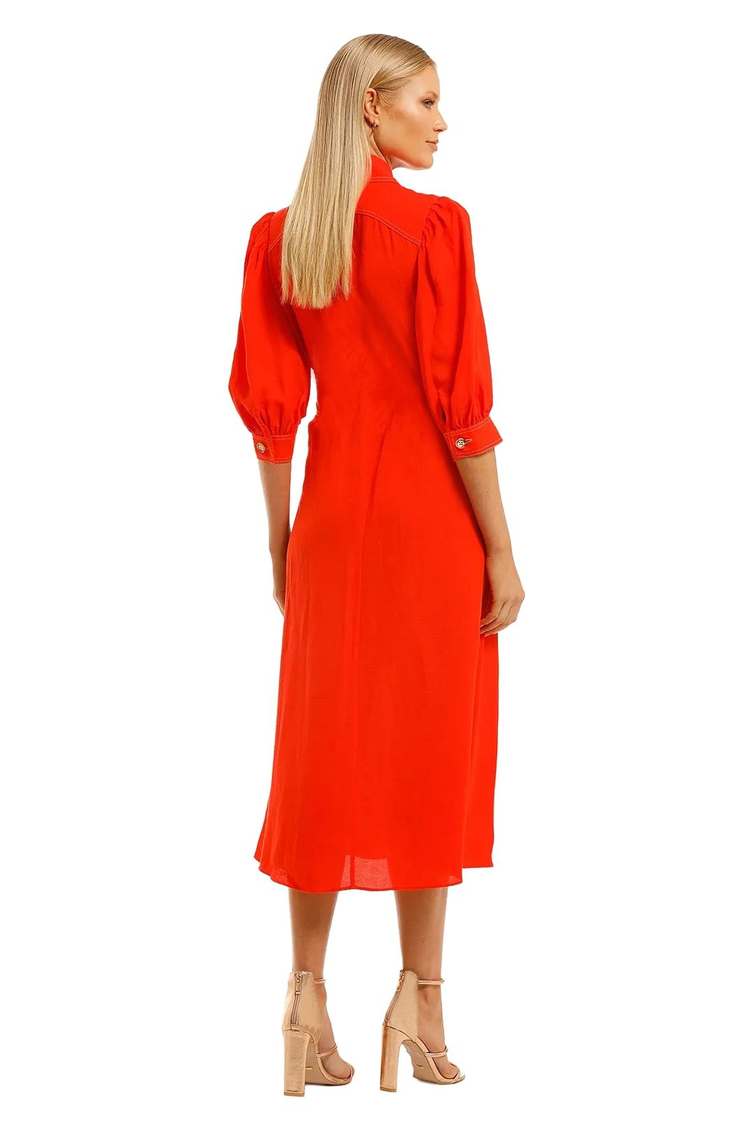 Memoir Shirt Dress - Tango Red photo 3