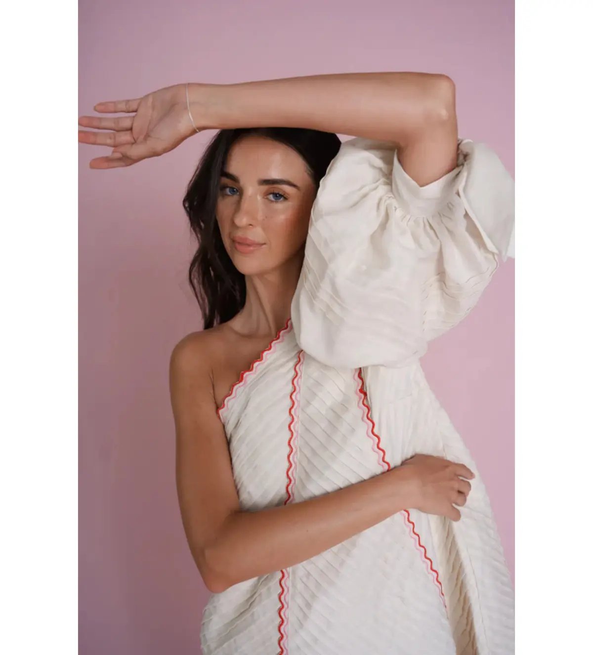 Toscani Odet Cherie Scallop Mini Dress in Crème Size AU 8 photo 3