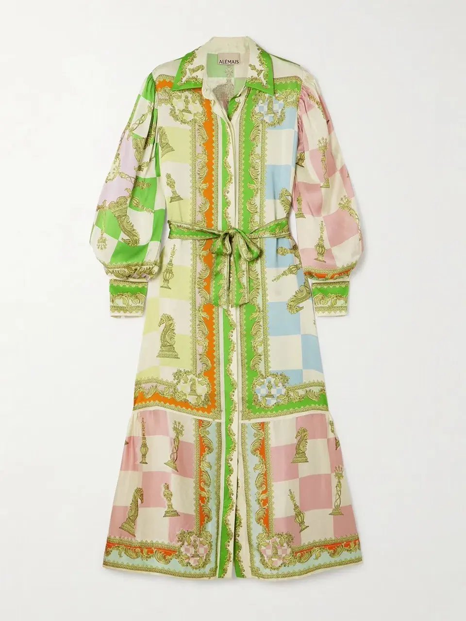 Alemais Checkmate Silk Shirtdress Multi Size AU 8 photo 35