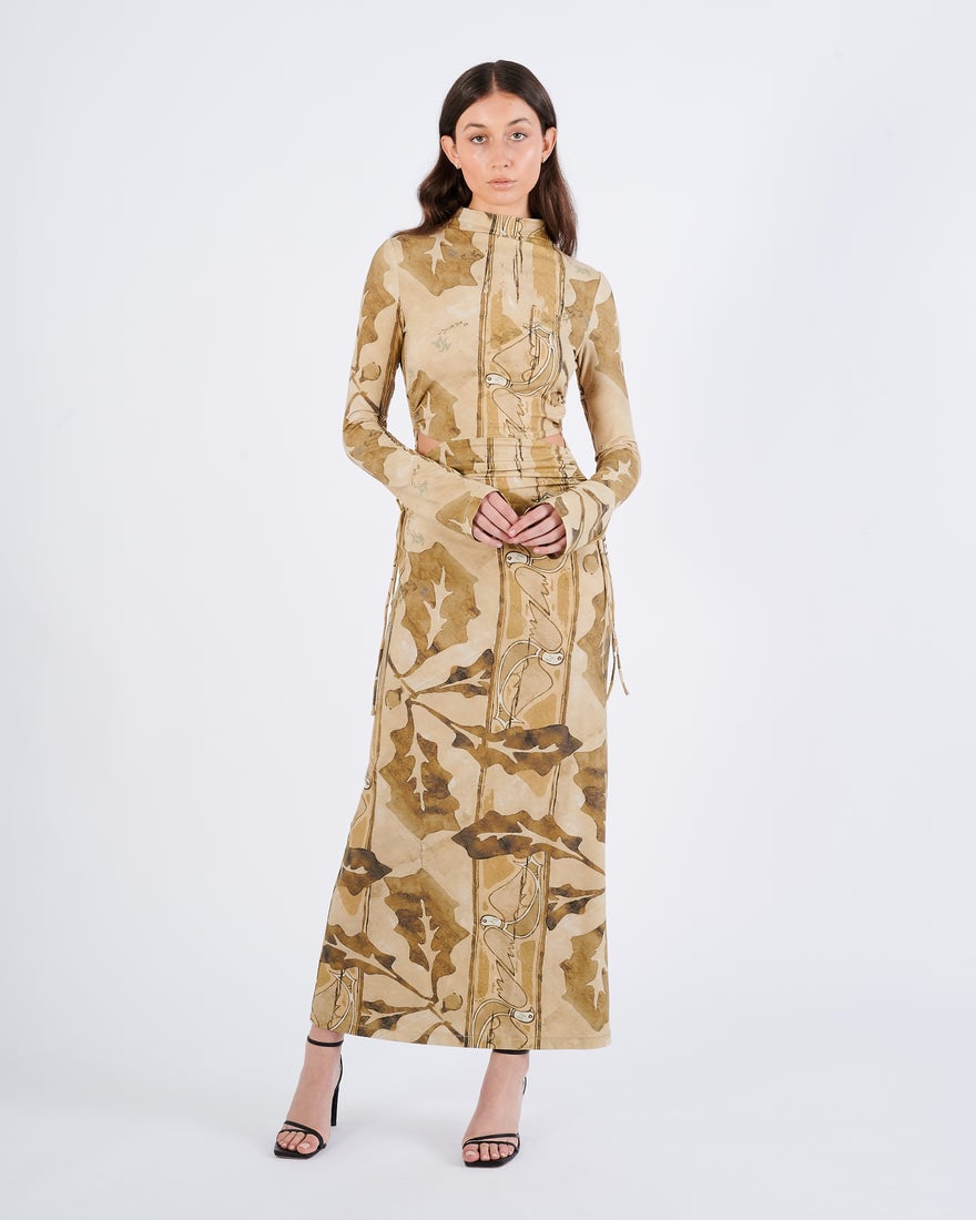 Camilla & Marc Khya Printed Midi Dress - Kairi Beige Print photo 2