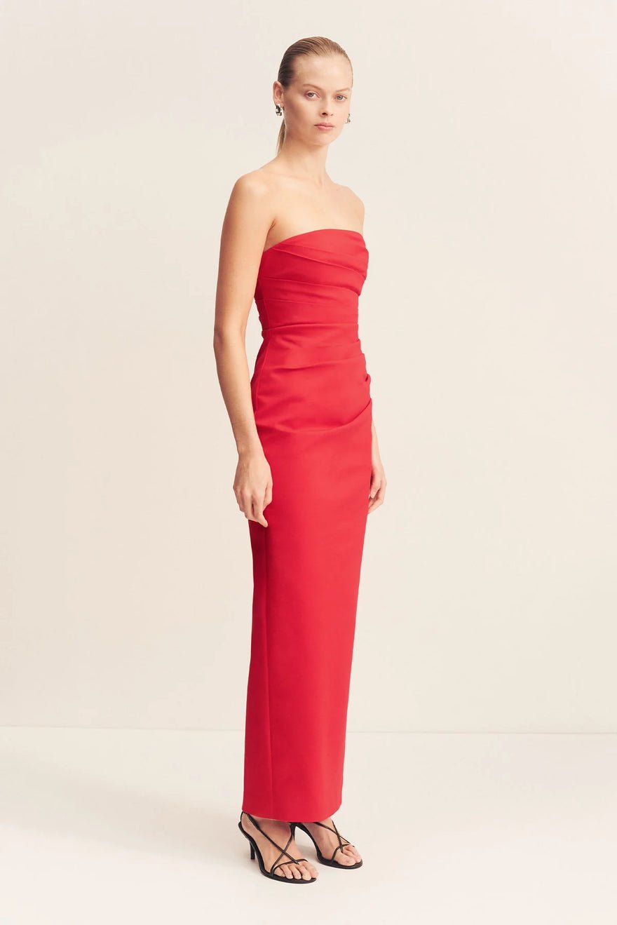 Shona Joy Lani Strapless Draped Maxi Dress - Chilli photo 3
