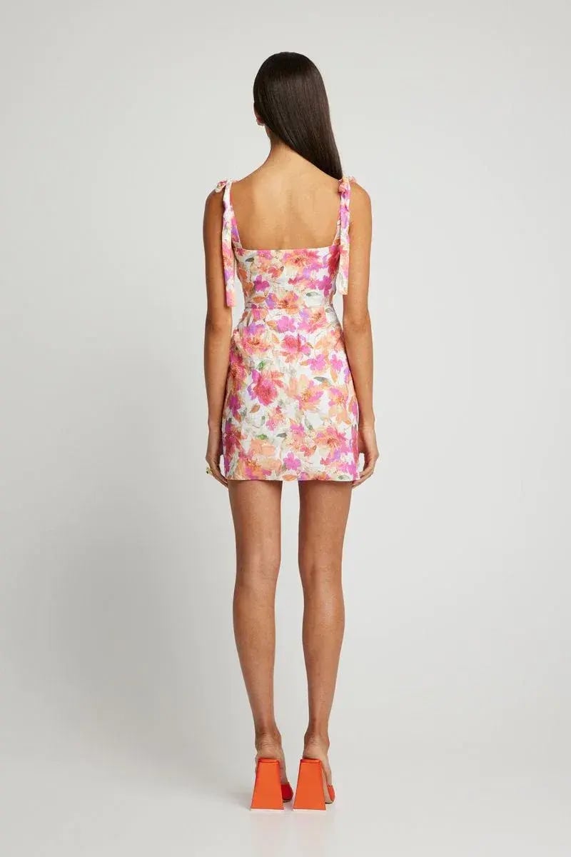 Sofia the Label Marni Mini Dress Pink Peach Floral Size XS / 6 photo 3