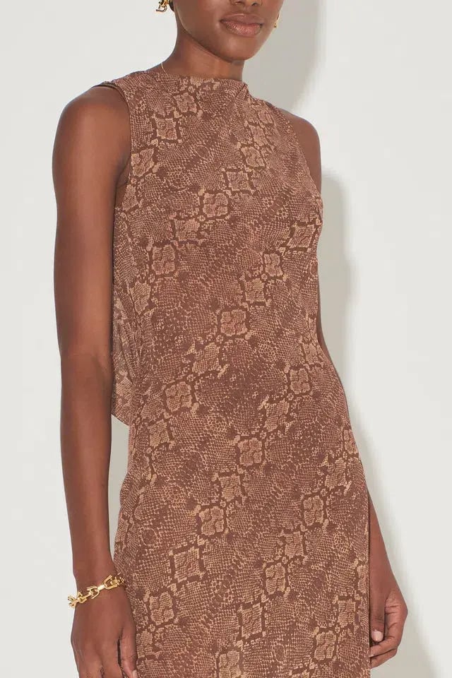 Hansen And Gretel Emmery Backless Cowl Dress In Serpent Size 8 photo 2