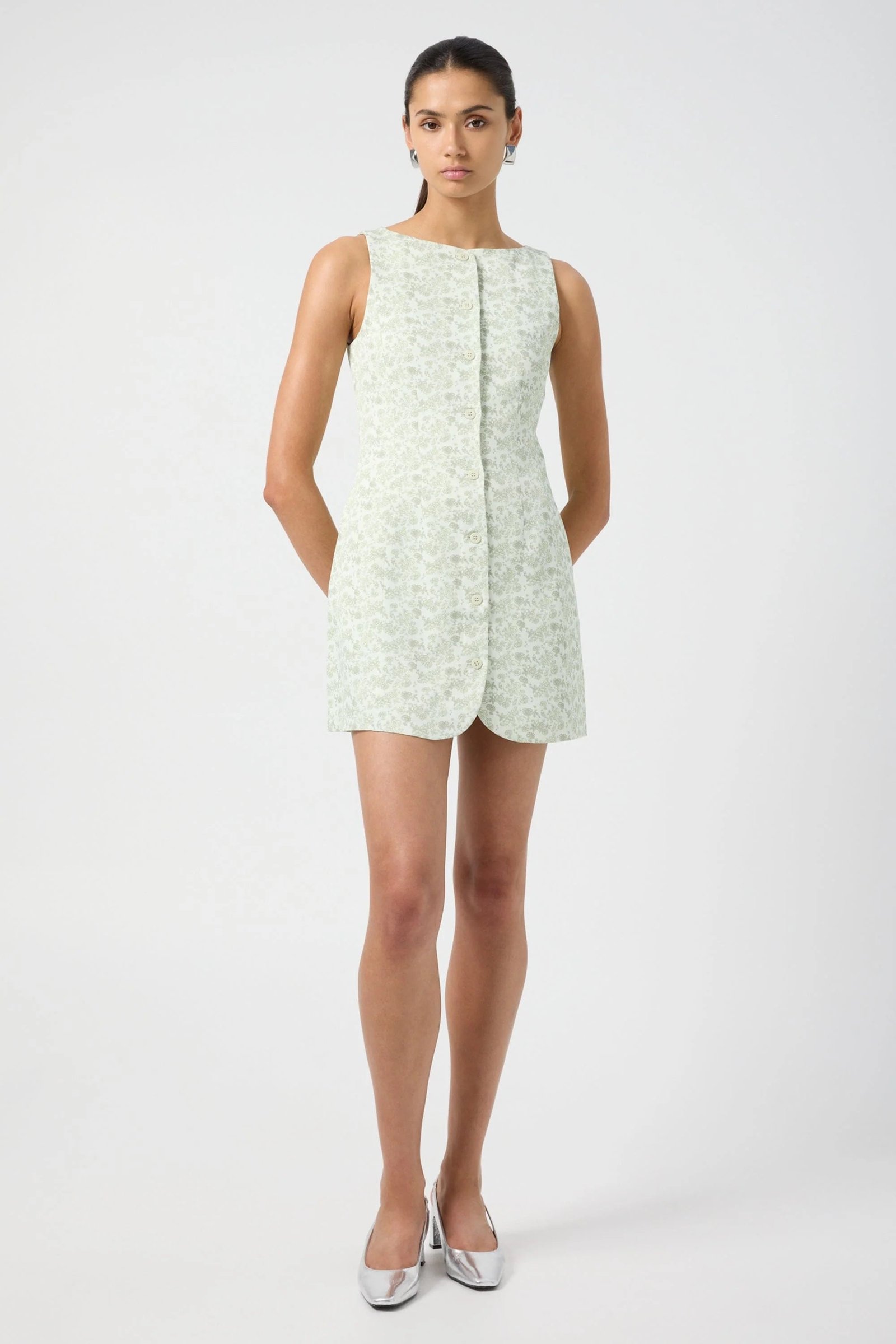 THIRD FORM NOSTALGIA BUTTON UP MINI DRESS - FLORAL photo 5