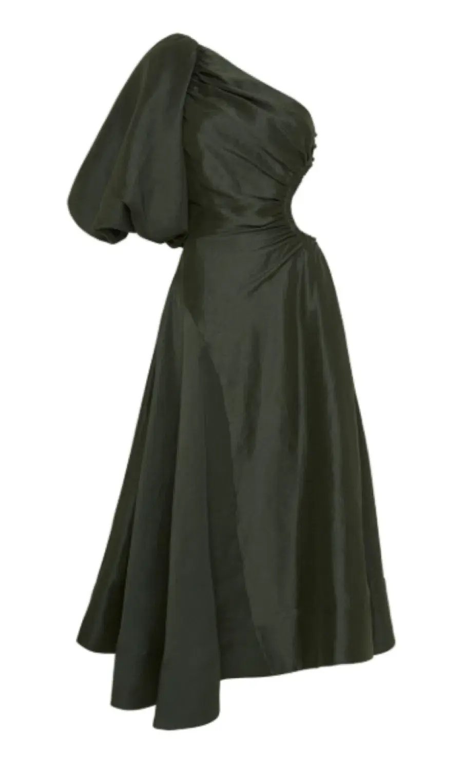 AJE Concept One Shoulder Puff Sleeve Midi Dress Green Size AU 10 photo 5