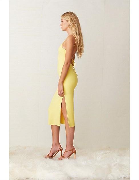 Bec & Bridge Gemma Midi Dress Yellow Size 10 photo 4