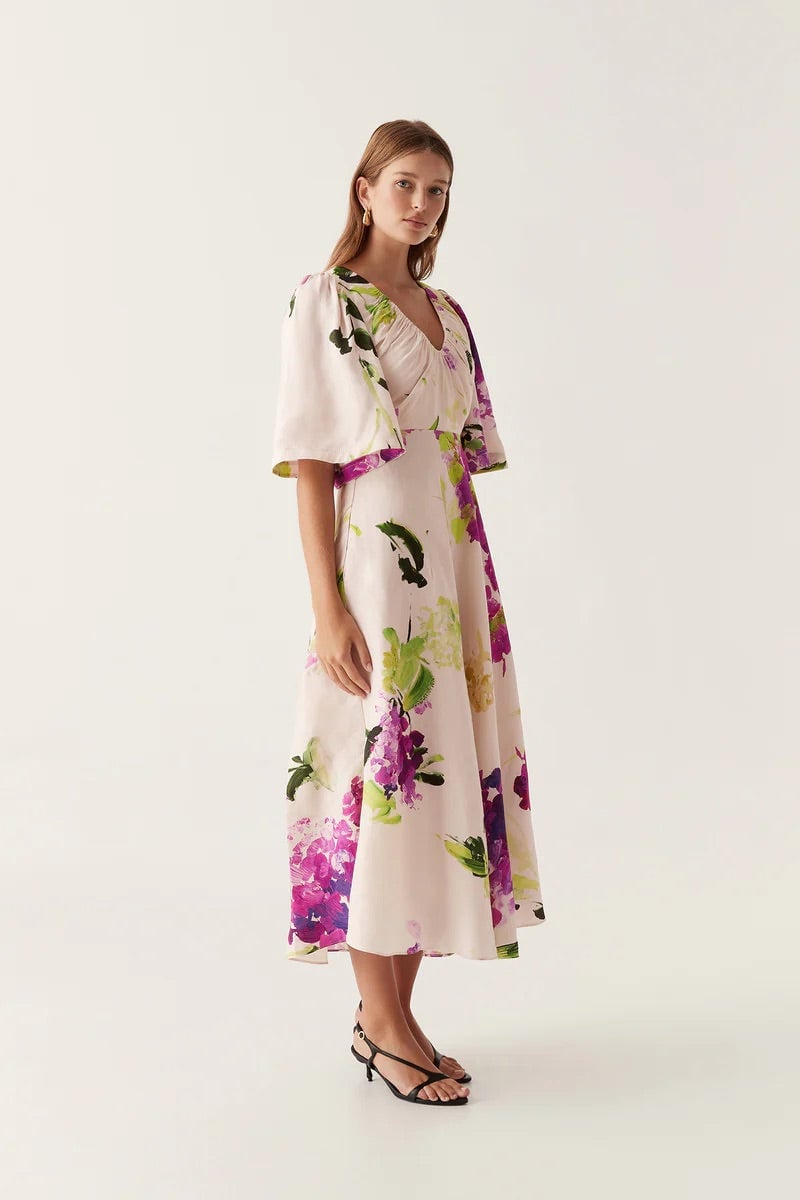 Aje Gilda Bell Sleeve Midi Dress - Wild Hydrangea photo 4