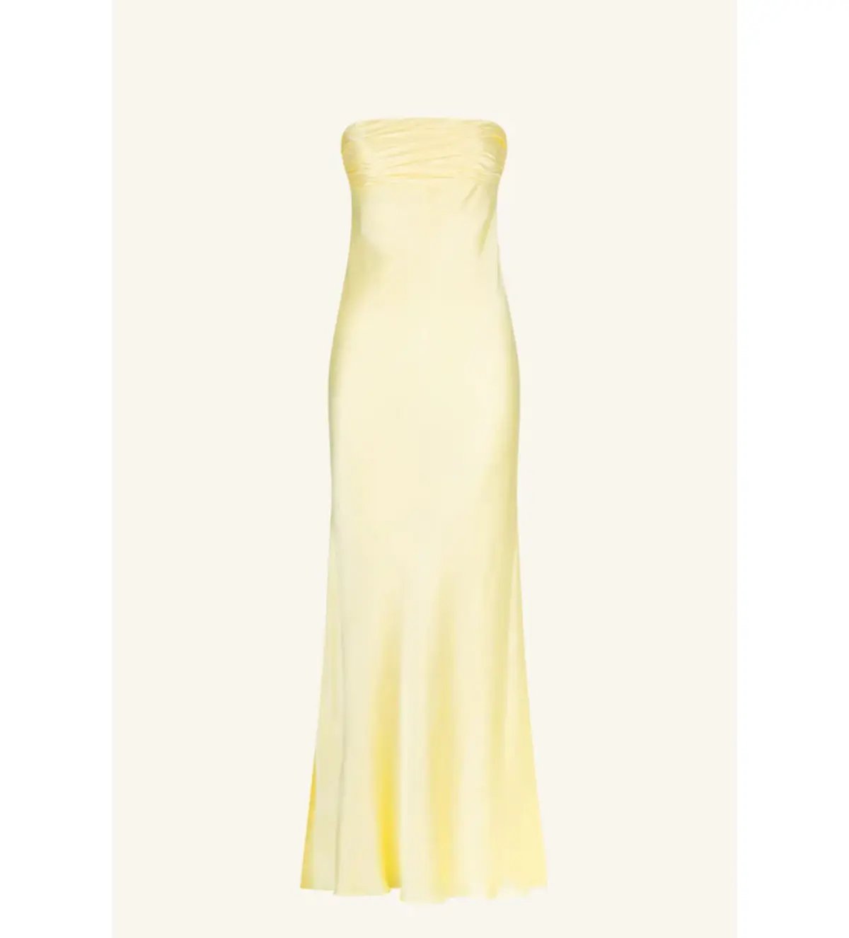 Shona Joy La Lune in Yellow Strapless Dress Size AU 8 photo 5